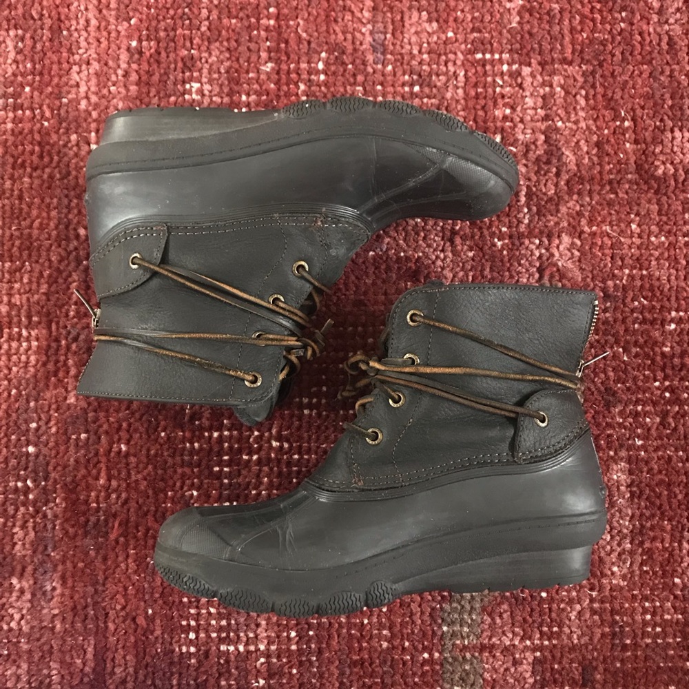 Sperry rubber and leather duck boots
